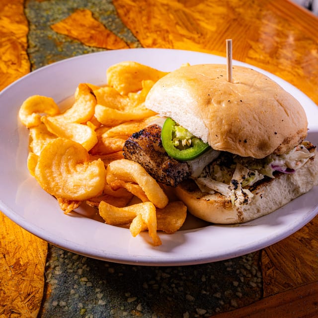 Pier House Jerk Chicken Sandwich.